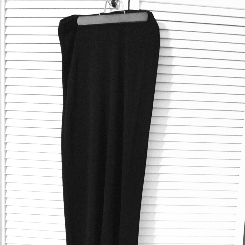 Solid black maxi skirt.